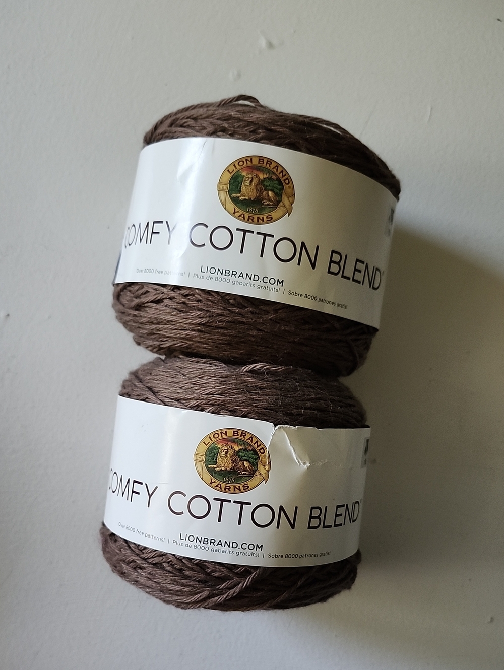Lion Brand Comfy Cotton Blend Yarn - Moccaccino Set Of 2